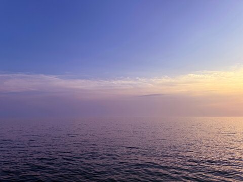 Calm sea and sky at evening.