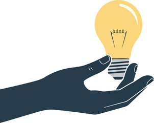 A hand holding a light bulb, representing idea generation, innovation, and the spark of creativity in problemsolving