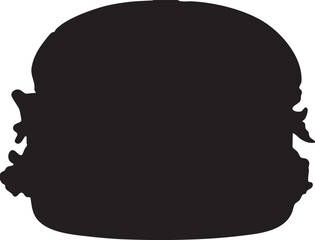 Full Burger Vector Silhouette Shadow  Editable 