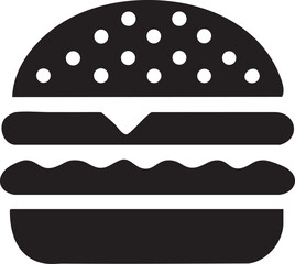 A Vector Silhouette of a Burger 