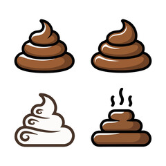 happy poop emoji vector icon illustration