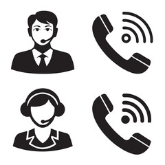 Call sign silhouette isolated on white background