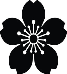Black and white flower vector illustration design