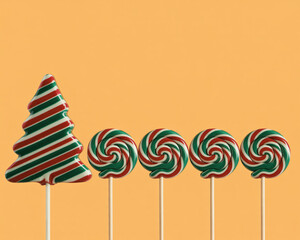 Festive Christmas tree and swirl lollipops bring holiday cheer and sweet joy to celebrations