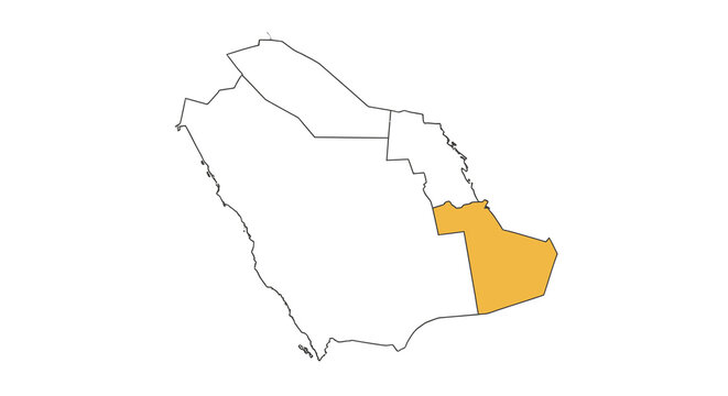 Map of Saudi Arabia highlighting the Eastern Province in orange.