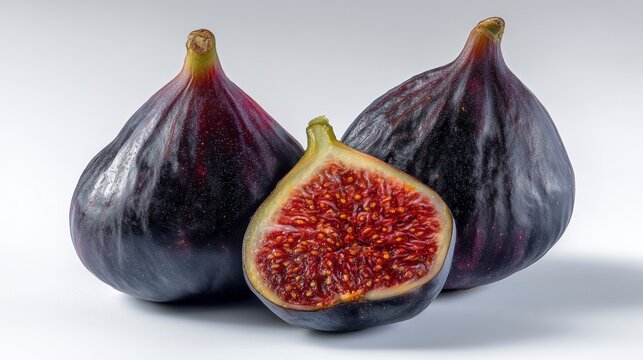 Higos brevas sobre fondo blanco