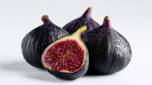 Higos brevas sobre fondo blanco