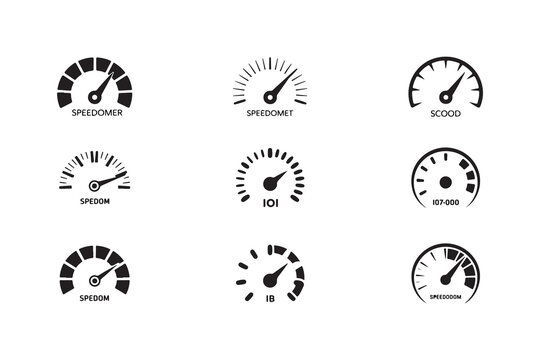 Speedometer icon, fast speed sign, speed indicator sign,  car speed measurement, vector illustration EPS.