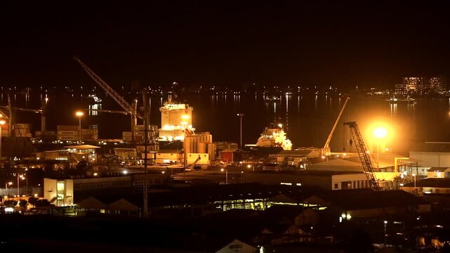 PORT OF LUANDA, NIGHT LIGHTS, ANGOLA 