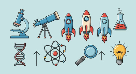 Science and exploration vector illustration for educational or scientific purposes
