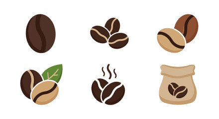 Obraz premium Collection of coffee beans in various forms and stages.
