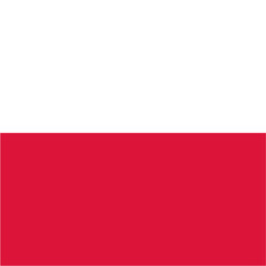 Polish flag with horizontal white and red stripes Poland national