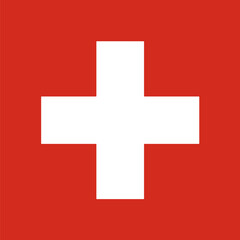 Obraz premium Swiss flag with white cross on red background switzerland nation