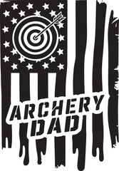 Archery Dad American Flag  Design