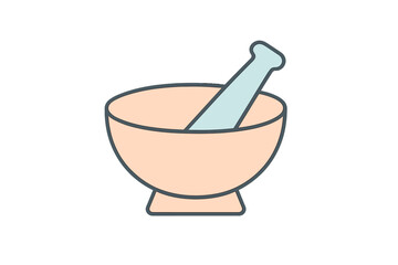 Traditional mortar and pestle used in kitchens and pharmacies for crushing ingredients