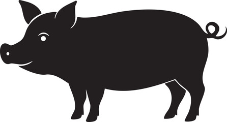 Fototapeta premium Isolated Pig Vector Silhouette Editable