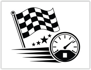  racing flags. Formula 1 championship, isolated flags. Checkered simple flags