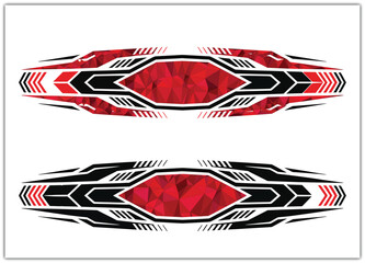 Car stickers and racing stripes vector designs for sporty vehicle decals