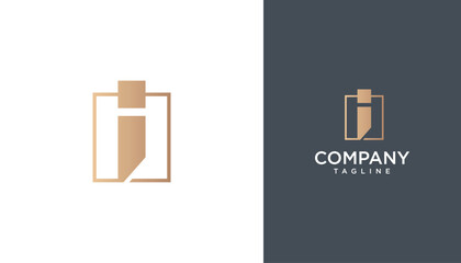 Letter i logo design template. Monogram i logo icon
