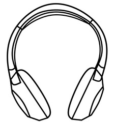Modern wireless over ear headphones illustration