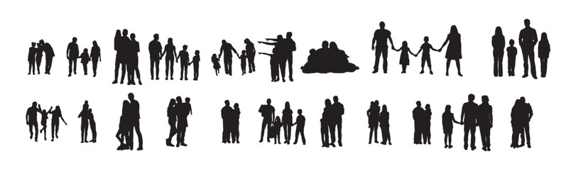  beautiful togetherness silhouette vector bundle