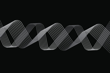 Dark abstract wave lines background futuristic digital flow vector illustration