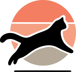 vector illustration of a silhouette of a cat
