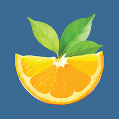 orange slice with leaves