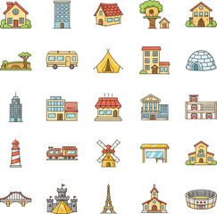 Obraz premium Building And structure icon set.eps