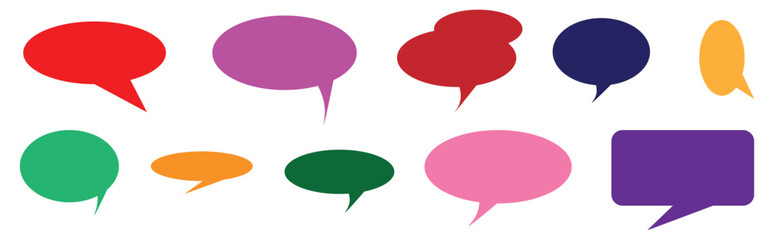 Big set of speech bubbles,Collection of colorful speech balloon communication concept, Speak bubble text, vector set of flat message bubbles show chat bubble or dialog boxes on white background.	