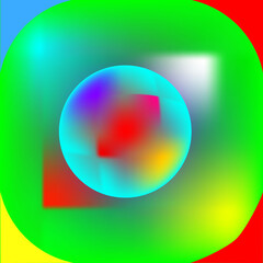 Colorful Gradient Spheres and Squares