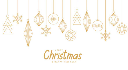 Golden Merry Christmas calligraphy isolated on background holiday illustration Christmas element