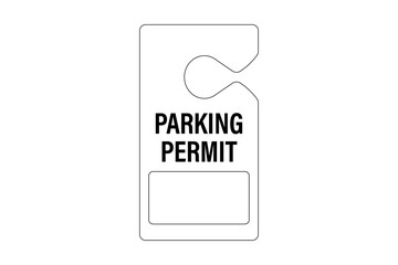 Parking Permit Car Mirror Hanger Template. Customizable Template for Vehicles, Reserved Parking, Event Passes, and Access Control. Perfect for Offices, Apartments, Hotels, and Businesses