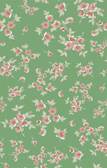 Seamless and beautiful flower illustration pattern,