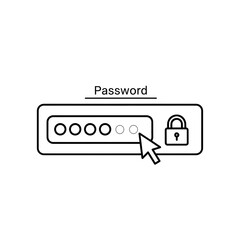 Password Field Icon with Lock and Cursor - Online Security"
