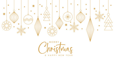 Golden Merry Christmas calligraphy isolated on background holiday illustration Christmas element
