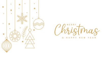 Golden Merry Christmas calligraphy isolated on background holiday illustration Christmas element
