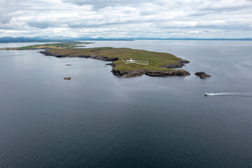 Aerial View of St John's Point Lighthouse in County Donegal, Ireland