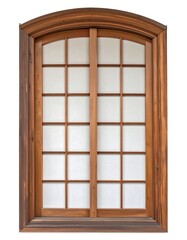 Fototapeta premium Wooden arched window with divided panes