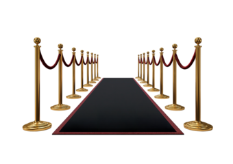 Red carpet with golden stanchions isolated on a transparent background 1