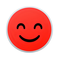 Fototapeta premium Happy red smiley face isolated on transparent background