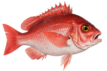Fototapeta premium Detailed illustration of a red snapper fish