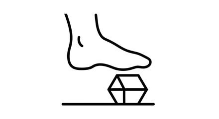 Fototapeta premium Foot Standing On Geometric Structure Conceptualizing Pressure And Overpowering Elements