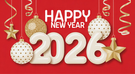 happy new year 2026 golden shiny balloons new year holiday merry christmas and happy christmas
