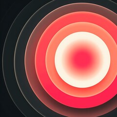 Concentric circles in shades of red and gray creating a layered abstract design with soft gradients