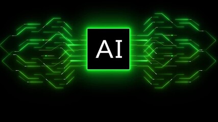 Abstract technology background . Tech blue background with artificial intelligence AI chip background on technology blue background - Powered by Adobe