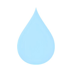 Light blue water drop isolated on transparent background