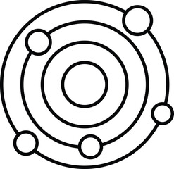 Vector icon of space orbit, symbolizing astronomy, planets, rotation, and science exploration. Perfect for space-themed projects, education, technology, and infographic design