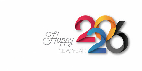 Happy new year 2026 design concept, Happy NewYear Greeting Card 3d Number. Happy new year 2026 cover design, for banners, posters, backgrounds and greetings.
