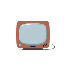 Retro television with a blank screen isolated on transparent background
